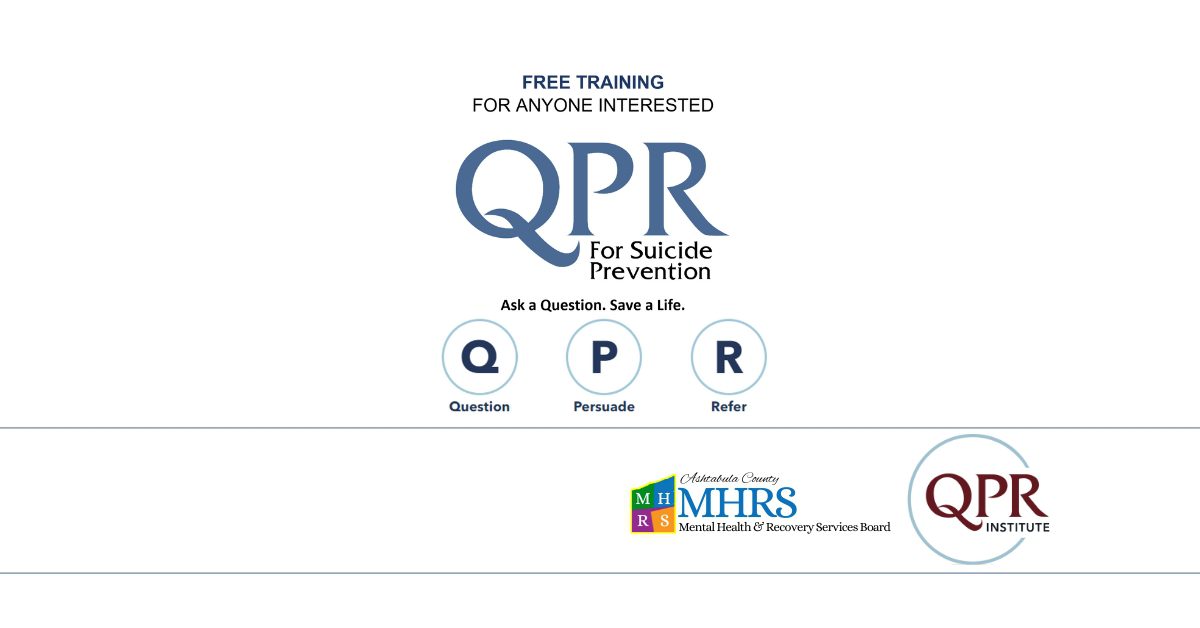 QPR Training logo and Ashtabula County MHRS logo